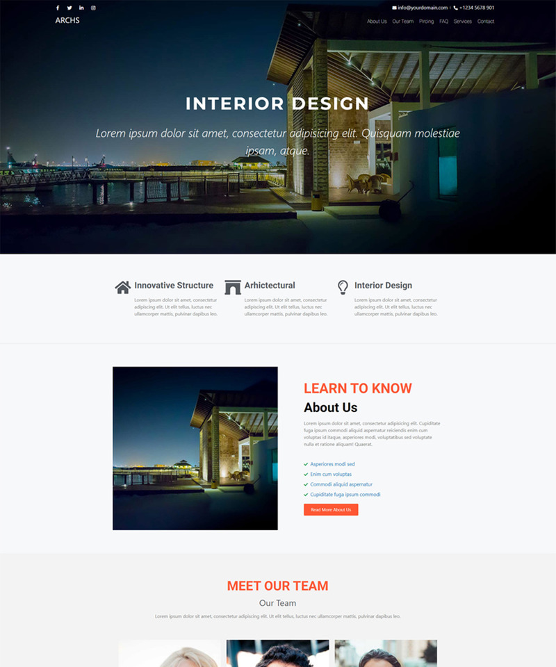ARCHS - INTERIOR DESIGN Elementor-Seitenvorlage - Bildeigenschaften 1