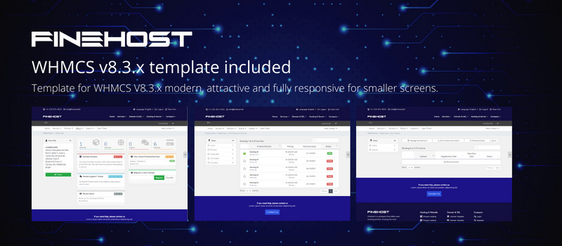 FineHost - Modèle de site Web d'hébergement HTML et modèle WHMCS - Features Image 1