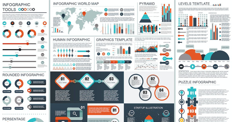 Platta affärsinfografiska element - Features Image 1