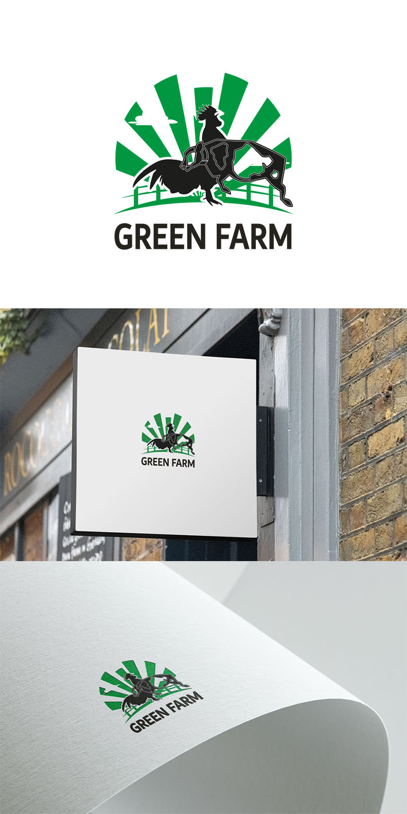Diseño de vector de plantilla de logotipo orgánico de granja verde - Características Imagen 1