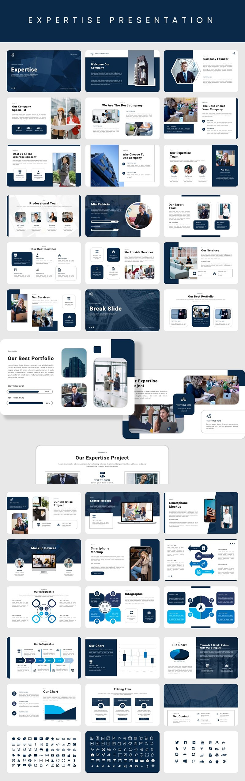 Експертиза – багатоцільовий бізнес-шаблон Google Slides - Features Image 1