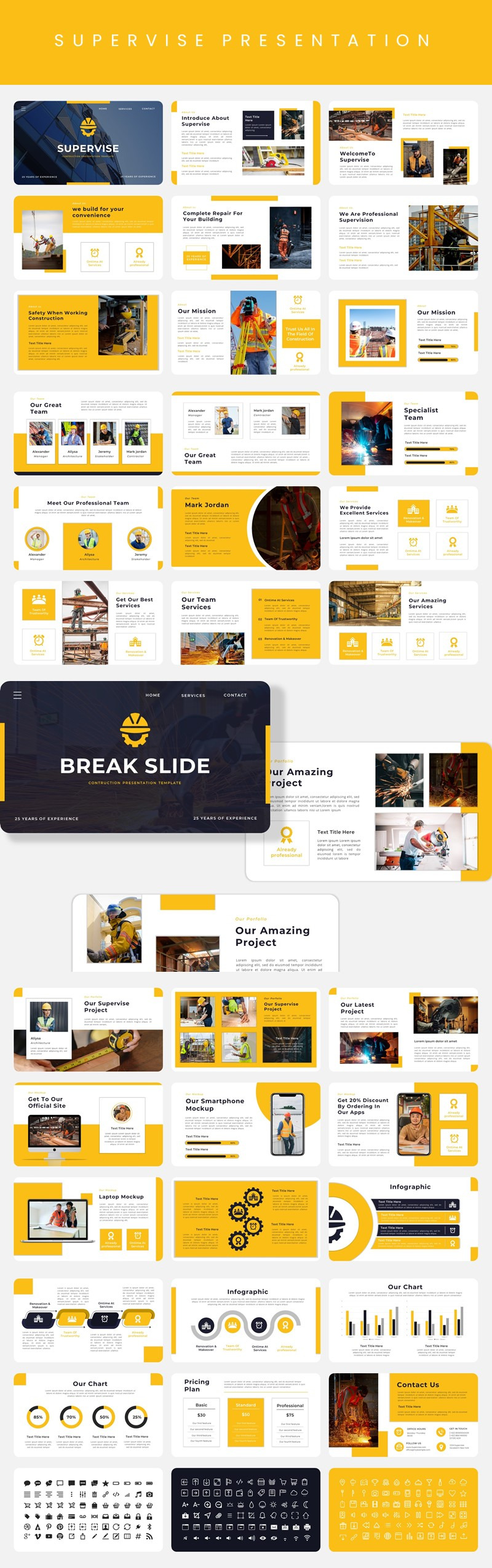 Supervise - Шаблон Google Slides для строительства и промышленности - Features Image 1