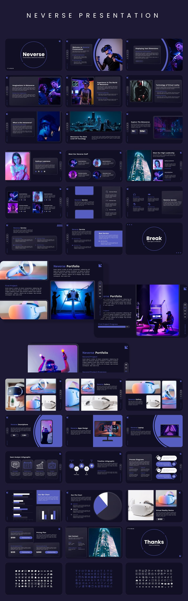 Neverse - Virtual Reality & Metaverse PowerPoint Template - Features Image 1