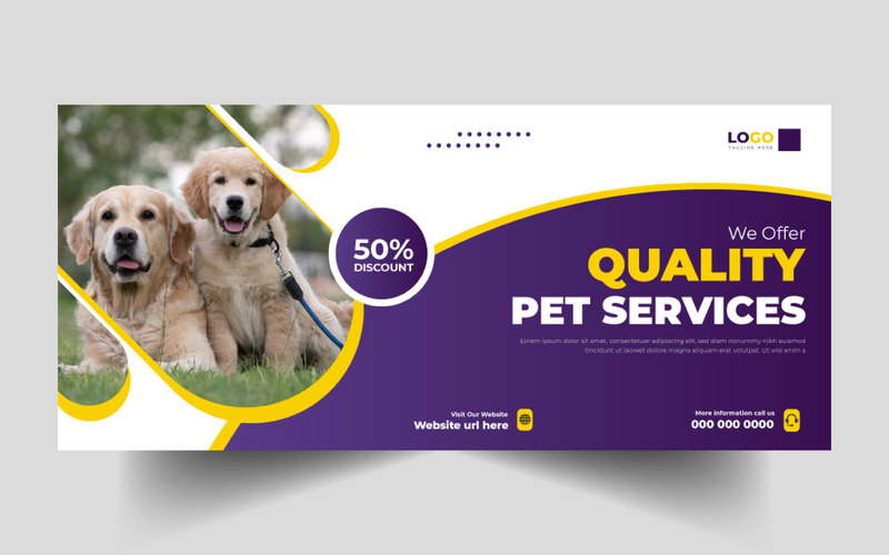 Pet Care Social Media Facebook Cover Template Ver-2 - Features Image 1