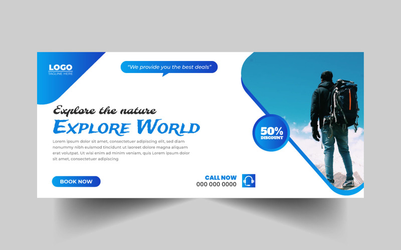 Tour and Travel Agency Facebook Cover Template Ver-8 - Features Image 1