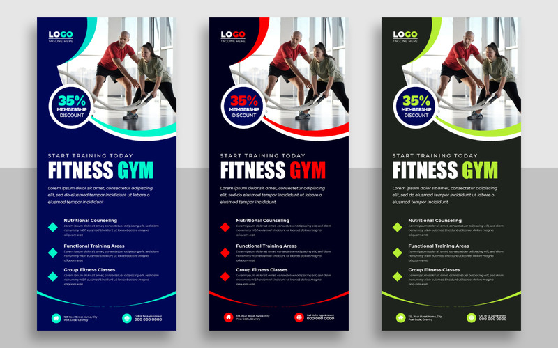 Fitness Gym Rack Card or Dl Flyer Template Ver-1 - Features Image 1