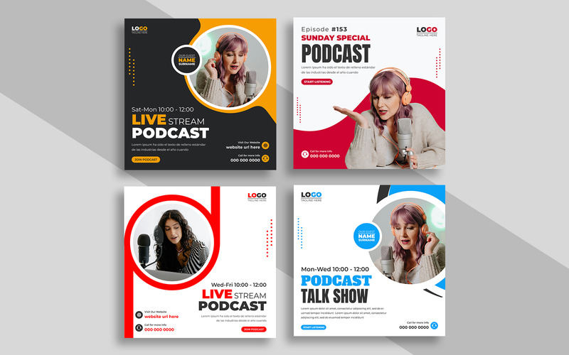 Podcast Live Talk Show Instagram Post Template Ver-1 - Features Image 1