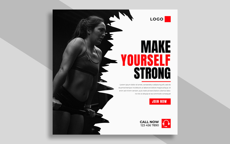 Fitness Gym Social Media Post Template Ver-8 - Features Image 1