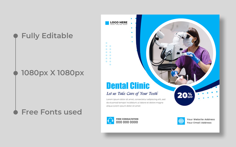 Dental Care Social Media Post Template Ver-1 - Features Image 1