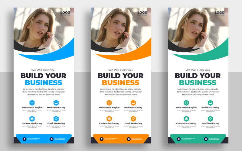 Névjegykártya vagy DL szórólap sablon, 8. verzió - Features Image 1