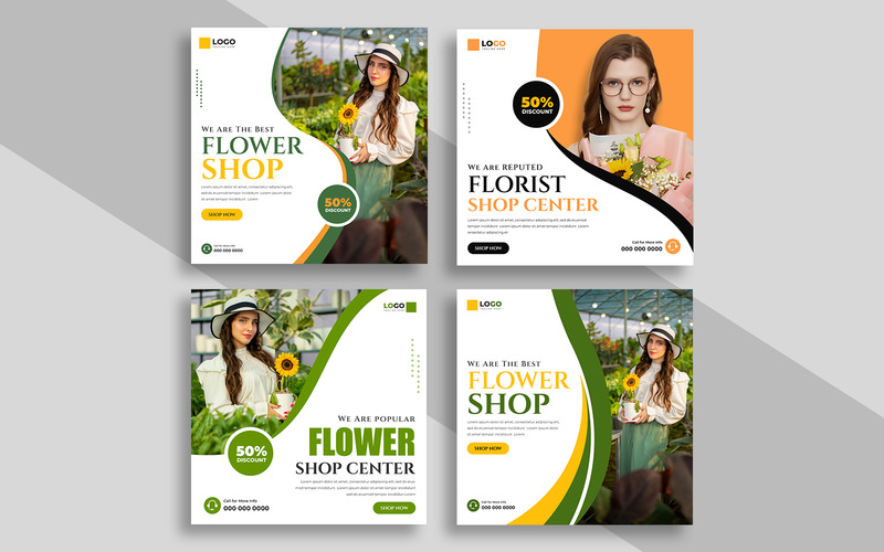 Flower Shop Social Media Post Template Ver-1 - Features Image 1
