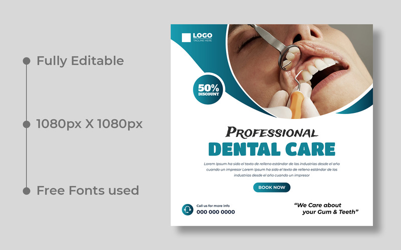 Dental Care Social Media Post Template Ver-2 - Features Image 1