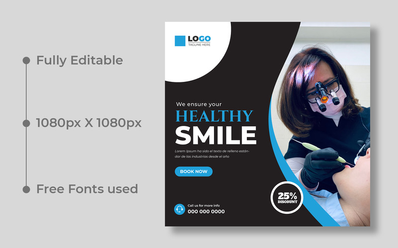 Dental Care Social Media Post Template Ver-6 - Features Image 1