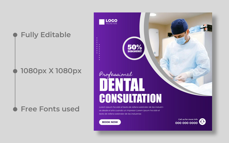 Dental Care Social Media Post Template Ver-8 - Features Image 1
