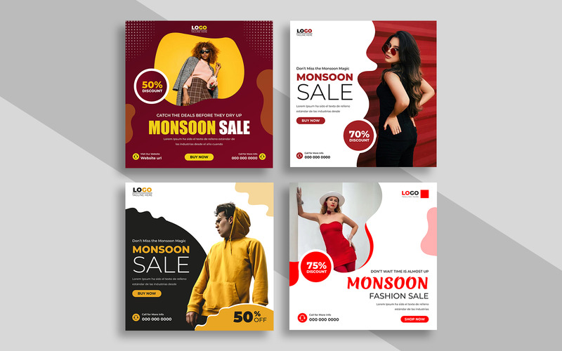 Monsoon Fashion Sale Social Media Post Banner Ver-1 - Features Image 1