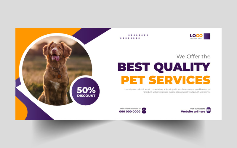 Pet Care Social Media Facebook Cover Template Ver-5 - Features Image 1
