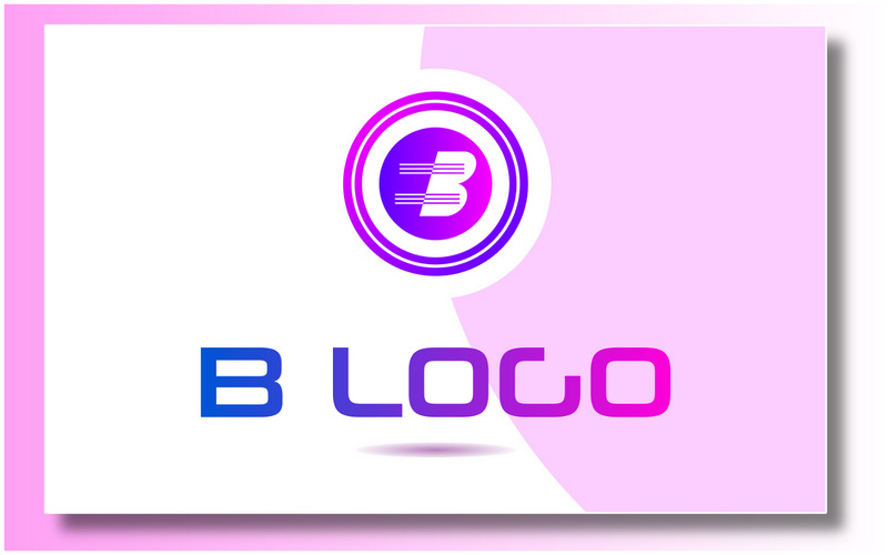 Logo Moderne De La Lettre B Avec Dégradé De Couleurs Violet Et Rose - Caractéristiques de l’image 1