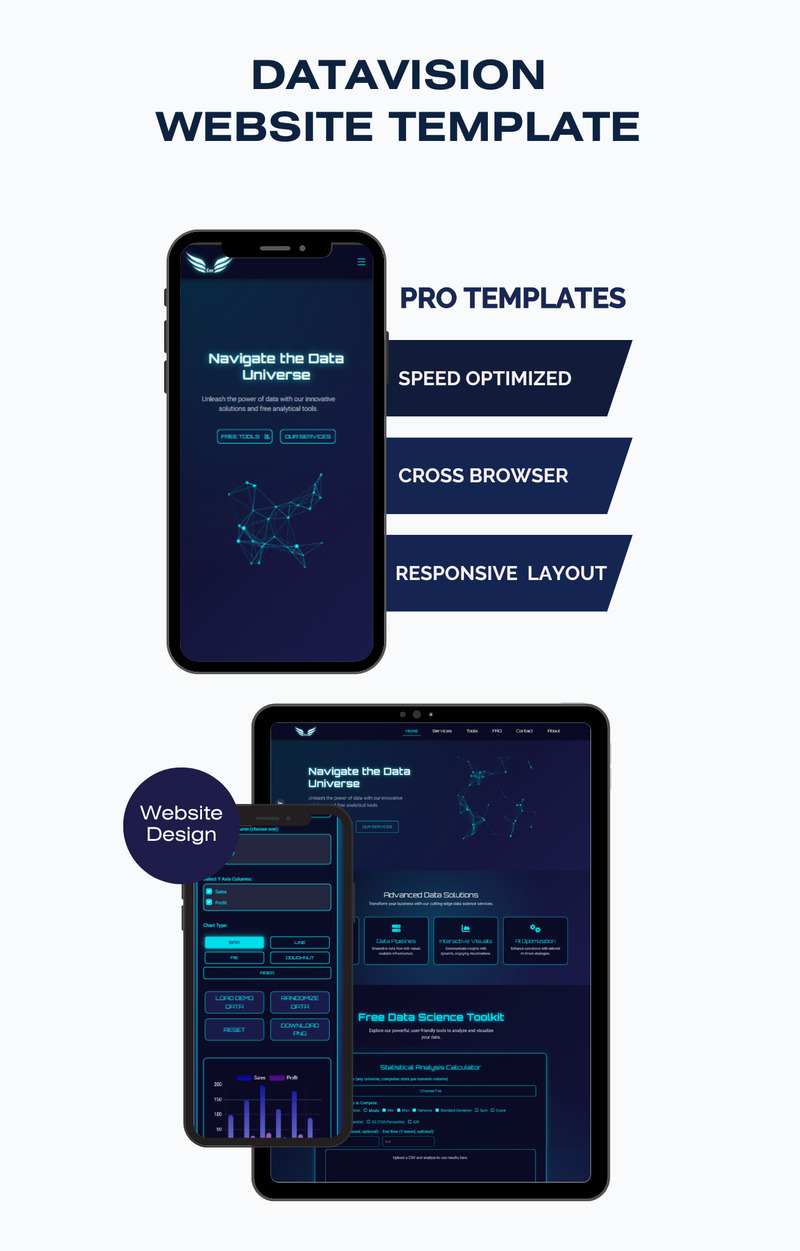 DataVision Analytics - Interactive Data Tools Template - Features Image 1