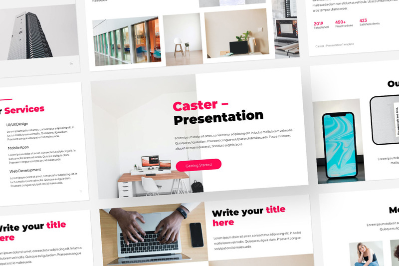 Caster Keynote Presentation Template - Features Image 1