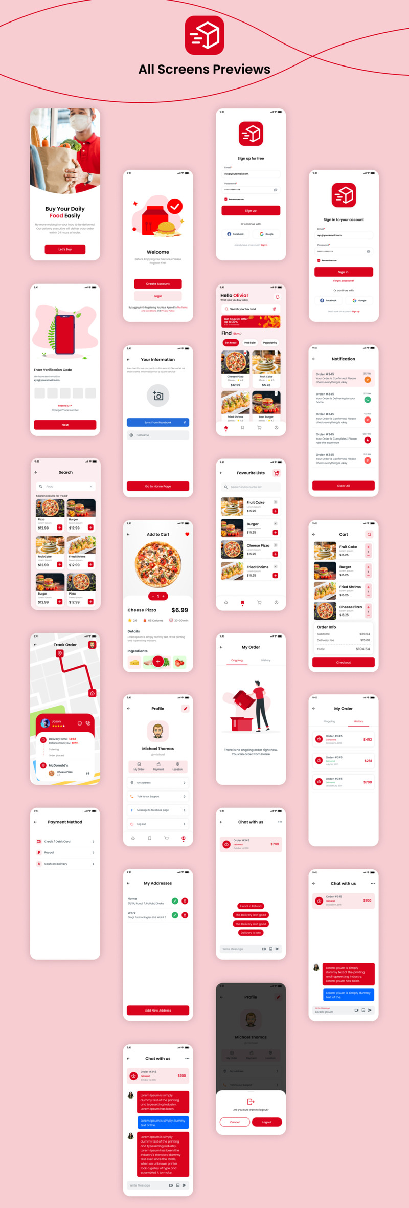 FastGo - Kit de interface do aplicativo de entrega de comida de restaurante - Features Image 3