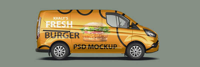 PSD Van Mockup Template Design - Features Image 1