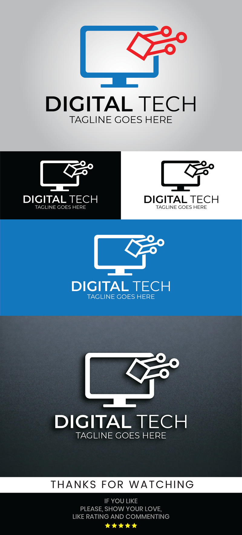 Digital Tech Business Vector Logo Design - TemplateMonster