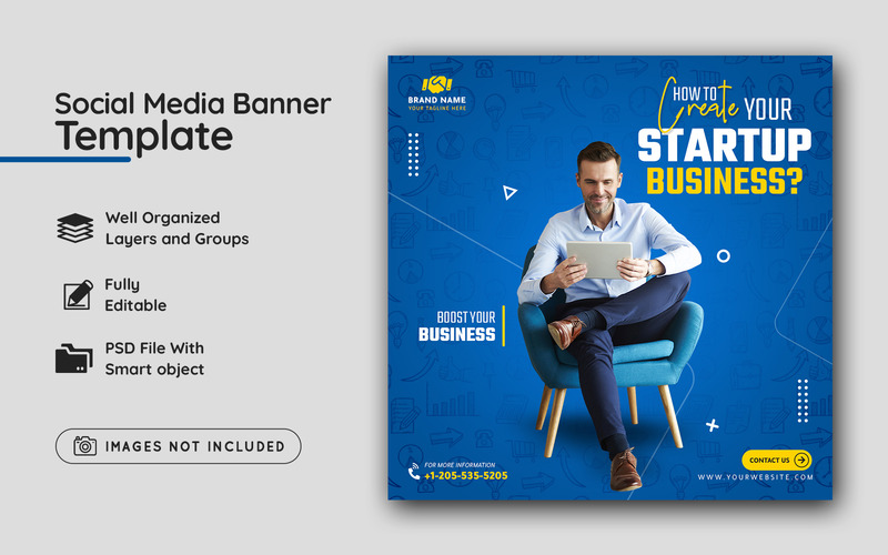 Startup Business Social Media Banner Template - Features Image 1