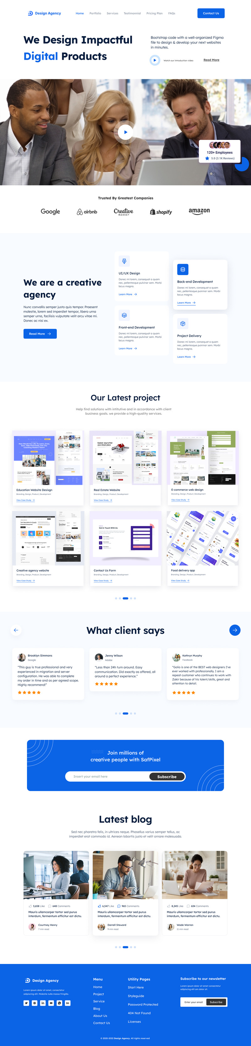 Plantilla de interfaz de usuario del sitio web de la agencia de diseño - Características Imagen 1