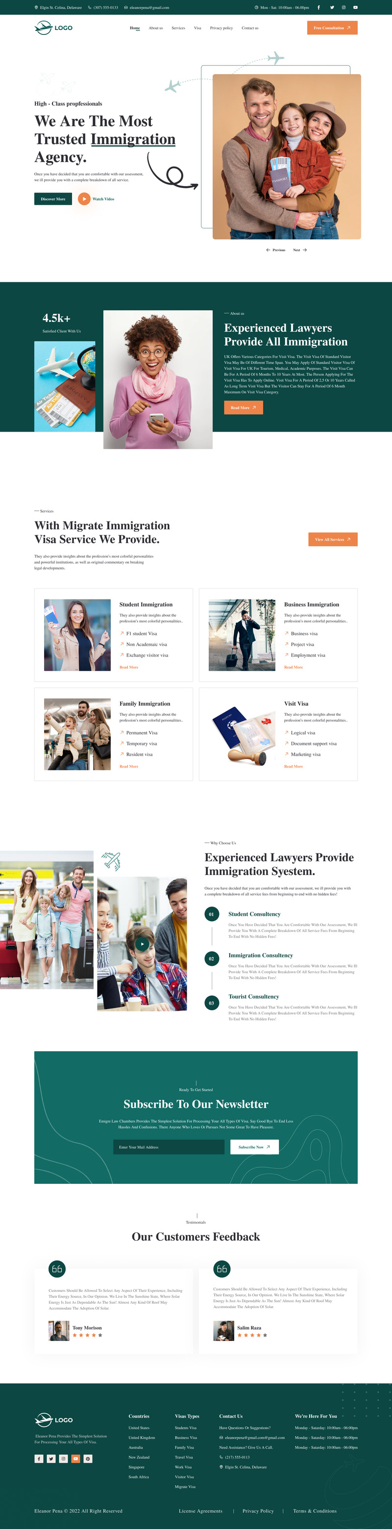 Immigration Agency UI mall - Features Image 1