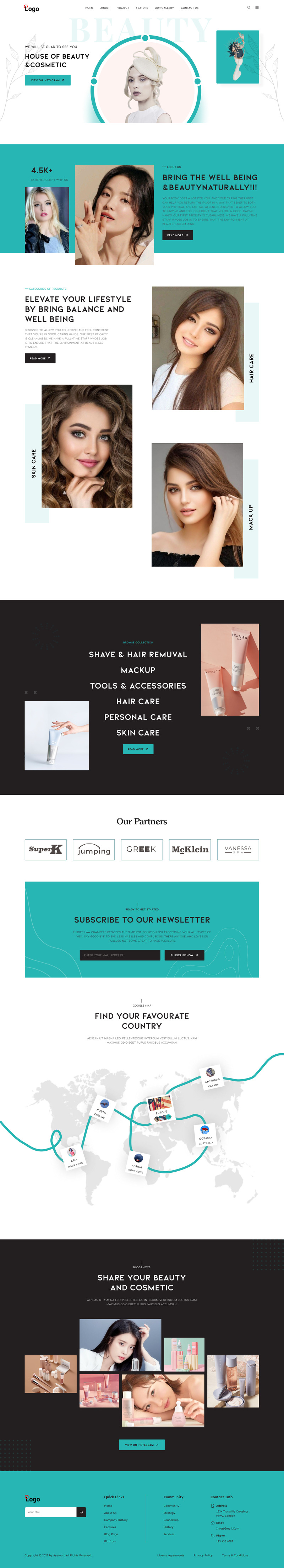 Skönhet kosmetika UI mall - Features Image 1