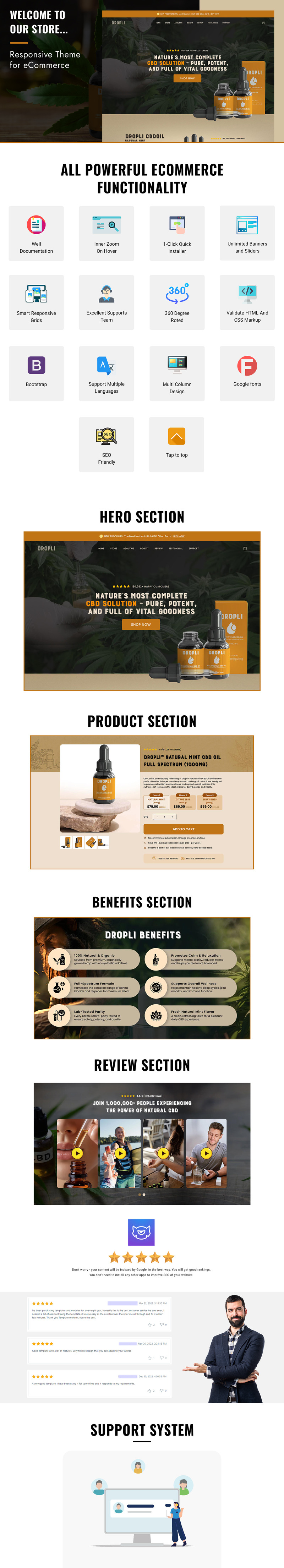Dropli - Thème Shopify polyvalent pour huile de CBD à produit unique - Caractéristiques de l’image 3