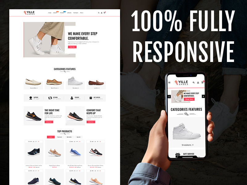 Ville Shoes - Többcélú reszponzív Shopify sablon - Features Image 2