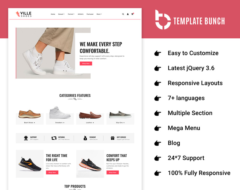 Ville Shoes - Çok Amaçlı Duyarlı Prestashop Teması - Features Image 1