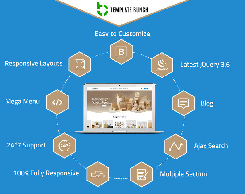 Packvista - Tema Shopify responsivo para embalagens de comércio eletrônico - Features Image 1