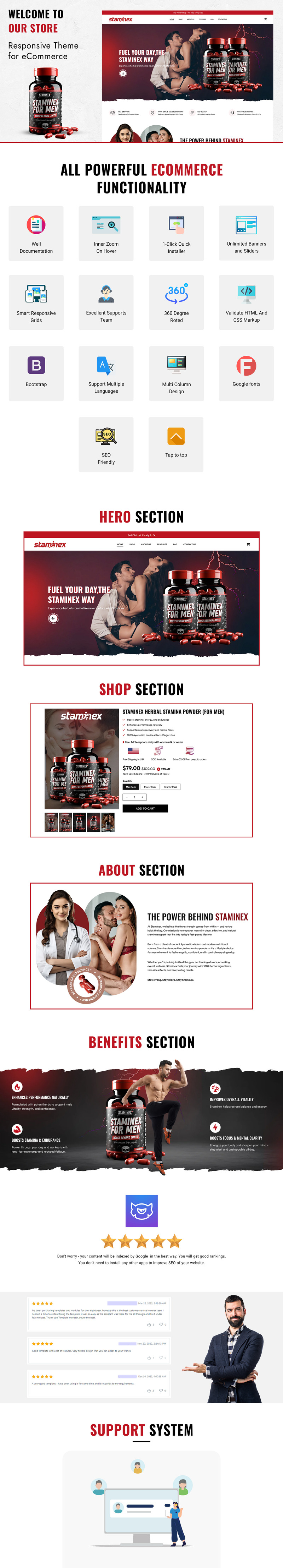 Steminex — многоцелевая тема Shopify для одного продукта - Features Image 3