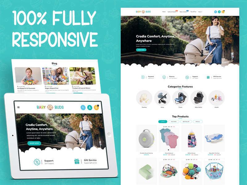 Baby Buds – Responsives Shopify-Theme für E-Commerce - Eigenschaften Bild 2