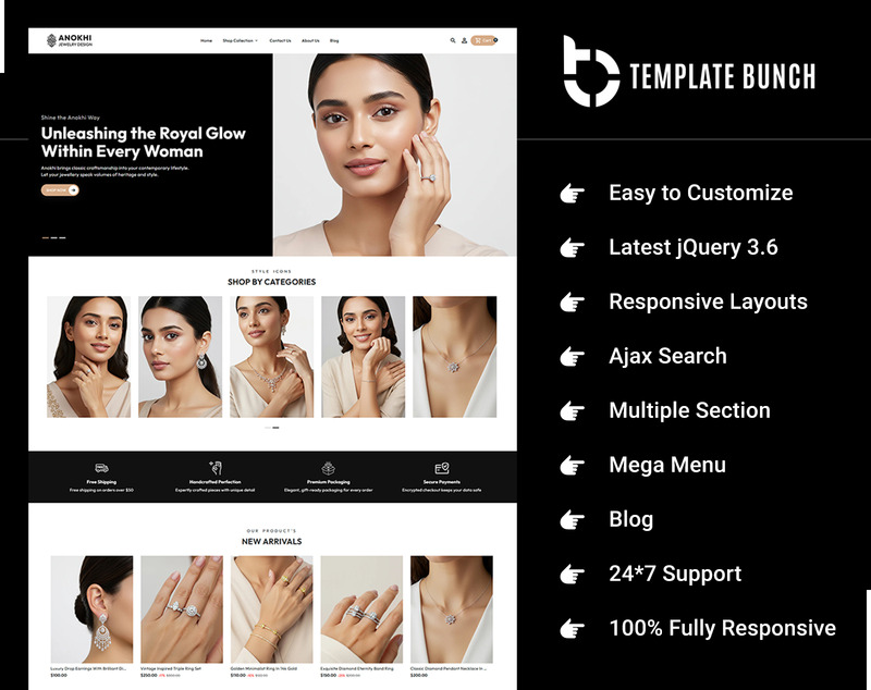 Anokhi – Responsivt Shopify-tema för smycken, mångsidigt och funktionellt - Features Image 2