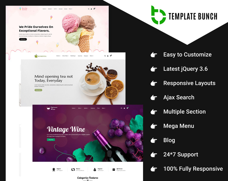 Uptown - Lato i herbata z winem - responsywny motyw Shopify dla eCommerce - Obraz funkcji 1