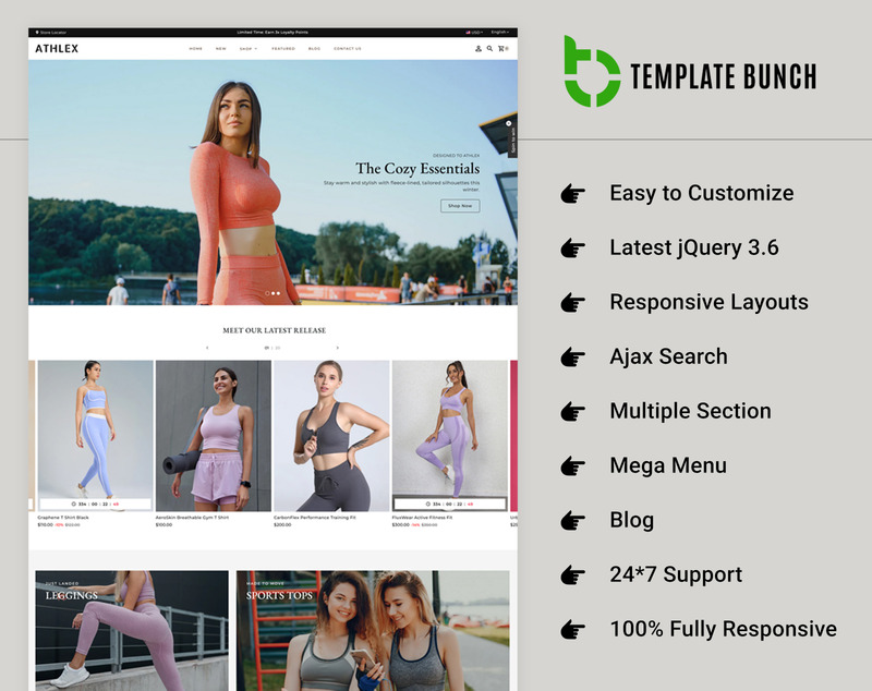 Athlex - Thème Shopify responsive pour vêtements de sport et mode e-commerce - Caractéristiques de l’image 1