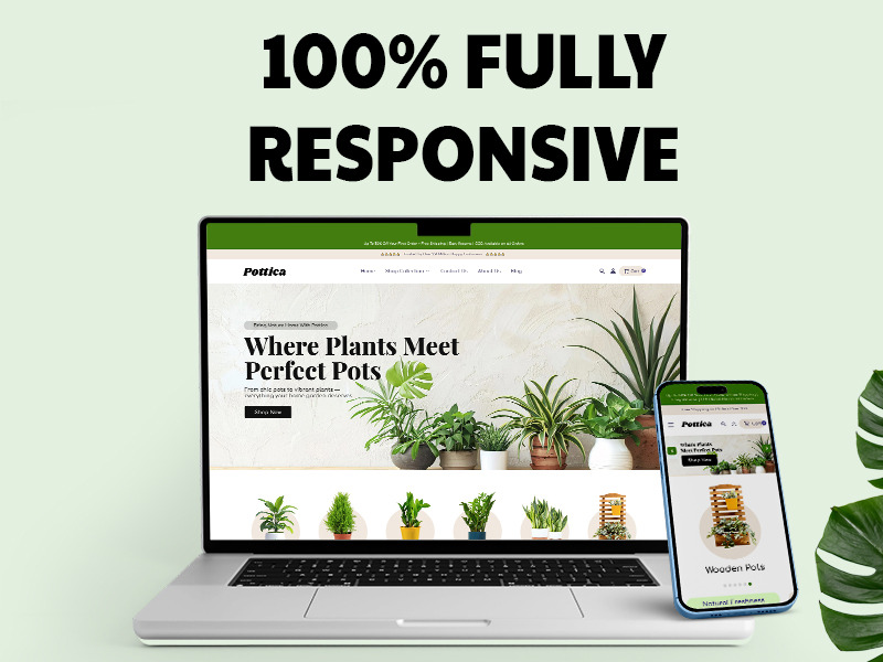Pottica – Responsives Shopify-Theme für Pflanzen im E-Commerce - Eigenschaften Bild 2