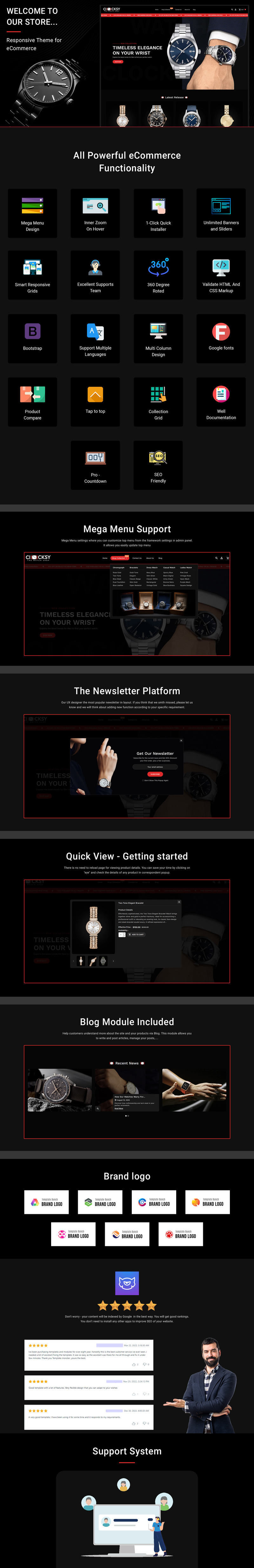 Clocksy - адаптивна тема Shopify для інтернет-комерції від The Watch Shop - Features Image 3