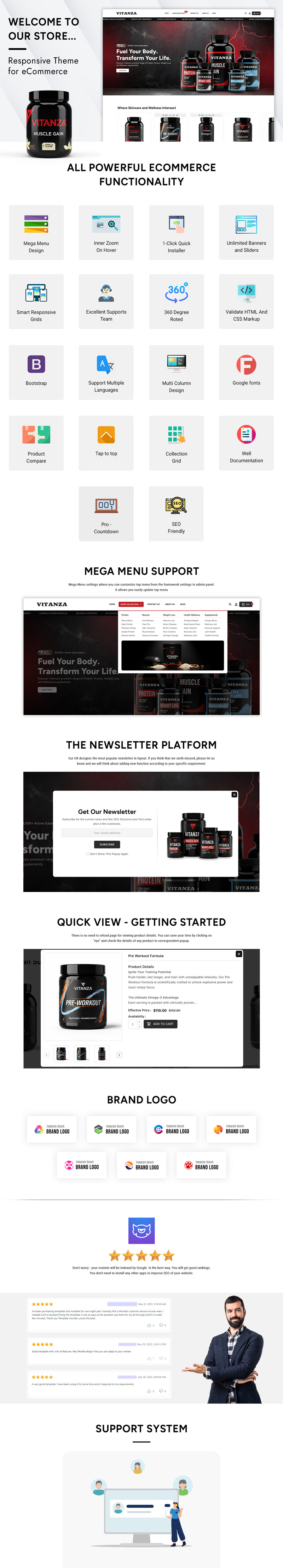 Vitanza — адаптивная Shopify-тема для интернет-магазина витаминов и продуктов питания - Features Image 3
