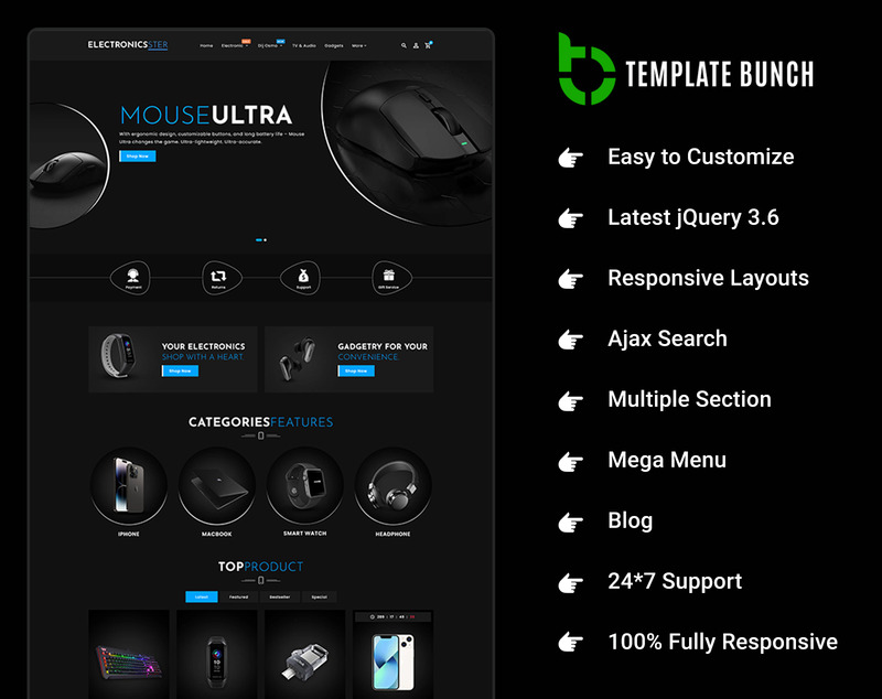 Elettronica Ster - Tema Shopify reattivo multiuso - Caratteristiche Immagine 1
