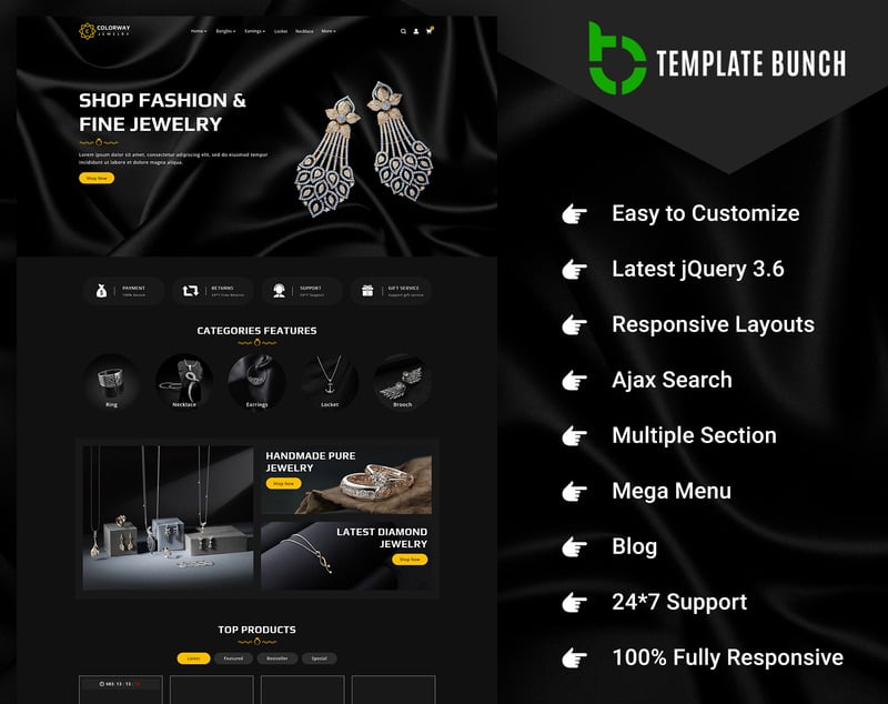 Colorway Jewelry – Thème Shopify réactif pour le commerce électronique - Caractéristiques de l’image 1