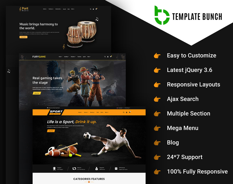 Fury - Music and Game with Sport - Responsive Shopify Theme for eCommerce - Features Image 1