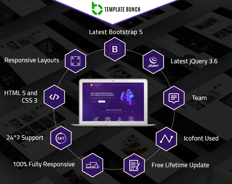 Qubecrypto - Largest Digital Currency and Cryptocurrency Marketplace HTML Website Template - Features Image 2