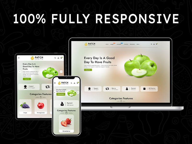 Patch Fruits - Tema Shopify reattivo per l'eCommerce - Caratteristiche Immagine 2