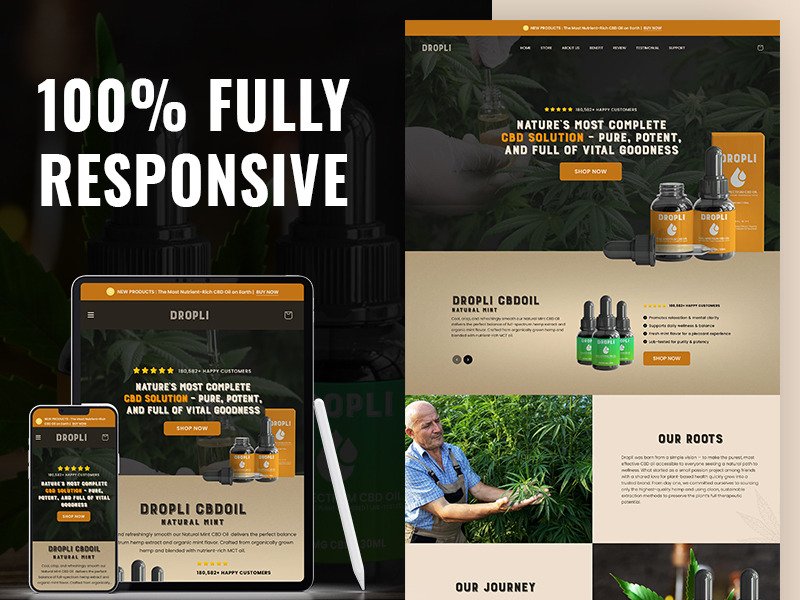 Dropli - Thème Shopify polyvalent pour huile de CBD à produit unique - Caractéristiques de l’image 2