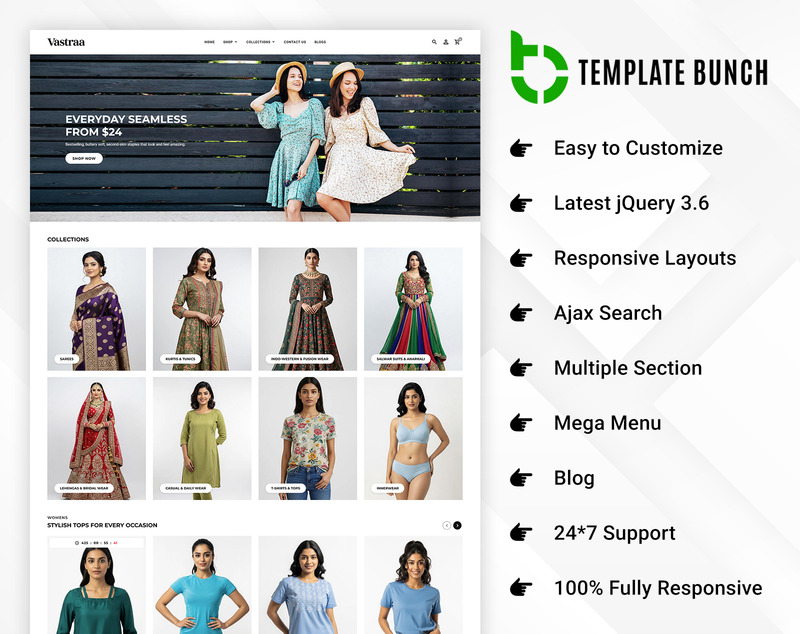 Vastraa - responzivní šablona Shopify pro e-commerce zaměřená na módu - Features Image 1