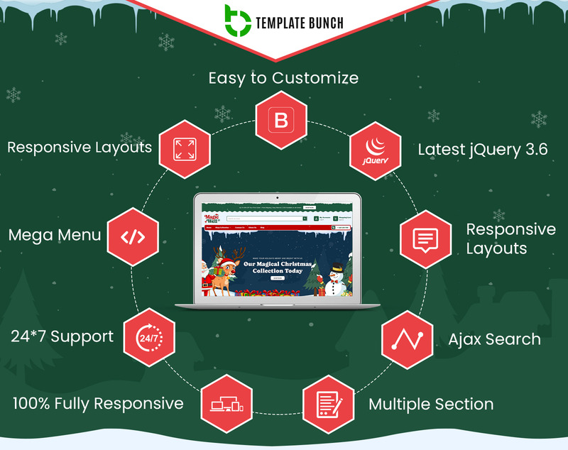 Magic Well – Christmas Responsive Shopify Theme for eCommerce - Features Image 1